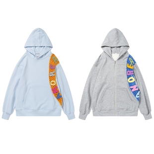 【苏新皓同款】ANDREA MARTIN冬新款中性风彩色字母连帽卫衣