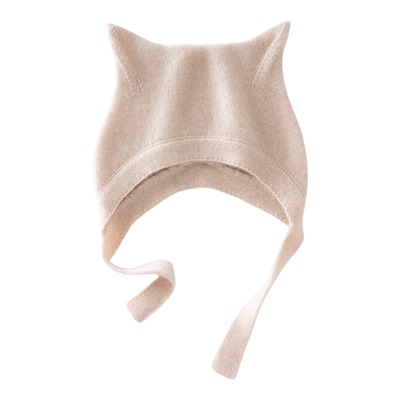 男女儿童100%纯山羊绒针织护耳帽