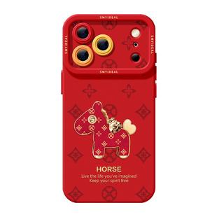 本命年适用苹果17promax手机壳iphone17新款2026马年红色16pro外壳的11金丝小马15超好看喜庆13过年12pro新年