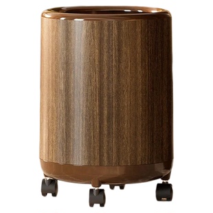 仿木纹垃圾桶带盖客厅家用中古风厨房卫生间纸篓大容量厕所纸桶