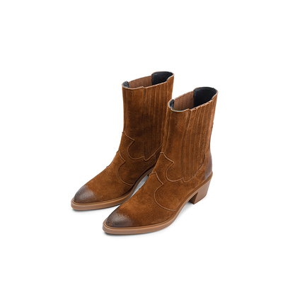 patricia帕翠亚擦色西部靴女靴