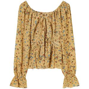 长袖碎花上衣Oece新品复古