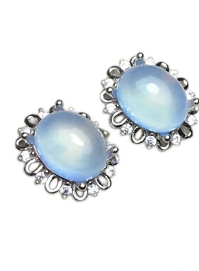 #s925银新品天然高品质海蓝宝