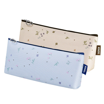小怪才文具笔袋女孩小清新简约笔袋桌面大容量收纳袋女生化妆包包高颜值印花便携式学生文具袋日式初中生笔盒