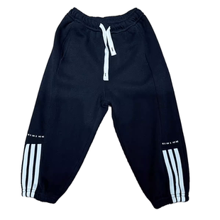 RESUMEHOME简历家2023冬季新款宝宝休闲裤脚条纹加绒儿童运动卫裤