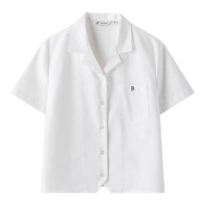 校供感短袖衬衫收腰显瘦女夏新款