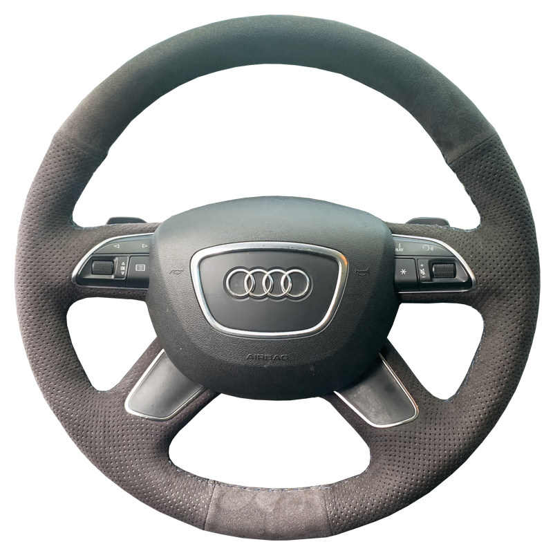 2021奥迪Q5L A6L Q3A5A7A8专用翻毛皮手缝方向盘套 TTS S3 S5把套