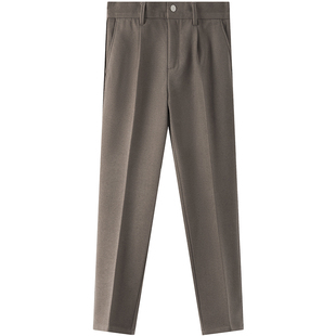 【储格】毛呢休闲裤男日系西裤男士帅气坠感西装裤宽松男裤直筒