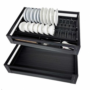 深柜拉篮500深600橱柜碗蓝450浅拉篮400深550碗碟篮抽屉式800双层