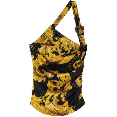 【季末优惠】VERSACE JEANS COUTURE 女士印花垂褶单肩上衣