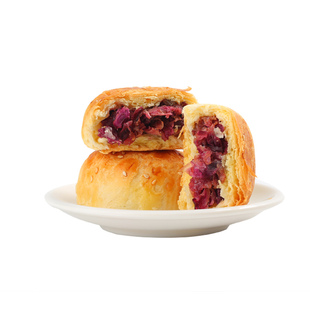 烟厂新云佰利园现烤玫瑰鲜花饼 云南玫瑰鲜花饼面包散装20枚