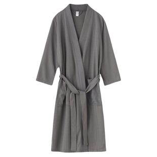 睡袍春秋薄款长袖大码女士长款和服酒店美容院浴袍睡衣裙晨袍夏季