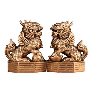 麒麟摆件一对八卦风水化解招财家用卧室客厅入户门口护宅