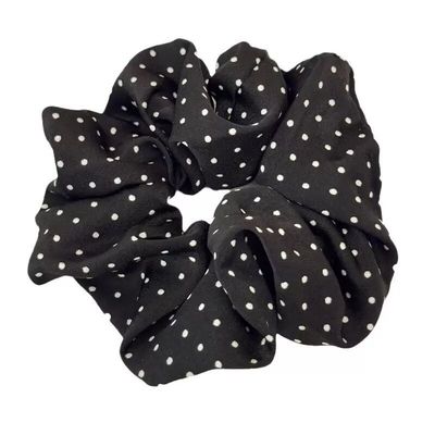 韩系波点发圈低马尾丸子头发饰