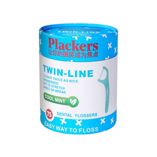 Plackers进口双线牙线棒便携家庭装薄荷超细牙线正品剔牙线旗舰店