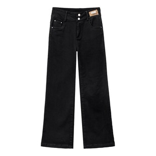 阔腿牛仔裤女春秋2026年新款高腰女裤显瘦黑色裤子春季宽松直筒裤