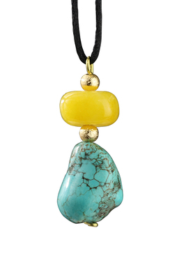 民族风随形优化松蓝长款吊坠毛衣链原创设计手工藏族饰品网红项链