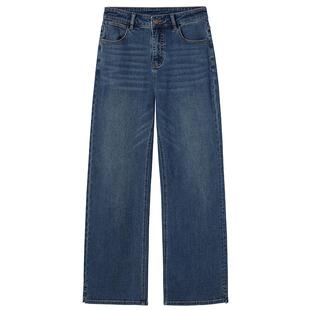 热风2026年春季新款女士时尚宽松阔腿牛仔裤垂坠版型遮肉显高