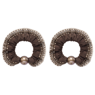 皇家莎莎复古针织毛线发圈套装撞色花边小肠圈扎马尾丸子头发饰女