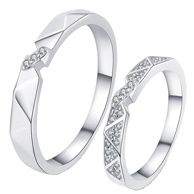 情侣纯银戒指闭口原创定制