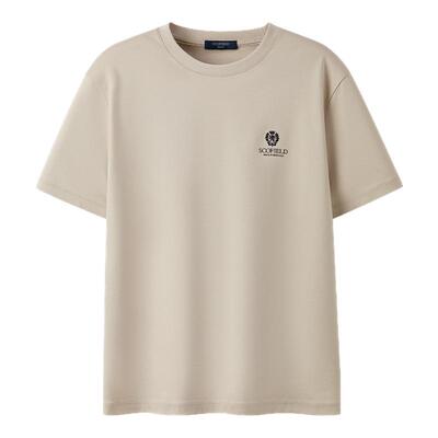 新品宽松短袖100%棉圆领T恤男