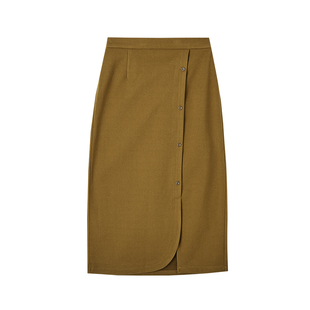 SMEN诗萌春秋休闲百搭A字针织半身裙高腰遮肉显瘦中长款女士裙子