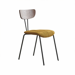 复古风椅子家用简约休闲铁艺软包靠背法式化妆椅设计师咖啡店餐椅