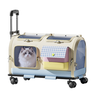 猫包外出便携猫咪装两只多猫航空箱大容量行李箱狗缅因宠物拉杆箱