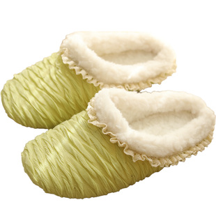 棉拖鞋冬季保暖软底防滑室内舒适地板静音居家用女士加绒毛毛拖鞋