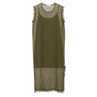 【新品】素然 WHM 26夏女士镂空棉纸提花针织无袖连衣裙含衬裙