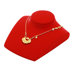 梵华生古法金展示道具中式红色传承黄金陈列架国潮首饰展示架定制