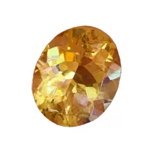 天然巴西黄水晶裸石戒面镶嵌戒指耳钉吊坠手链椭圆形刻面