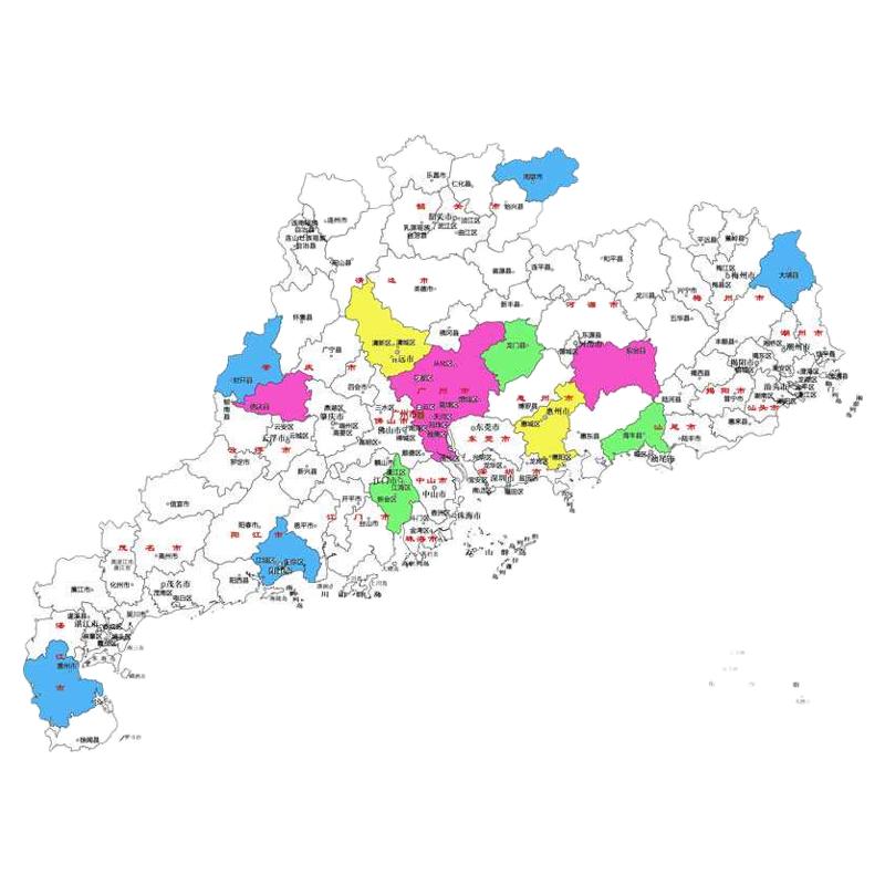 全国市级地图手绘填色装饰画