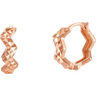 情人节TSL谢瑞麟悦己系列18K玫瑰金耳钉女款不规则AG682