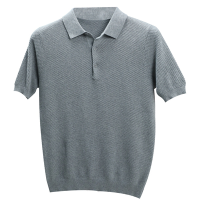 菠萝纹针织短袖T恤男款