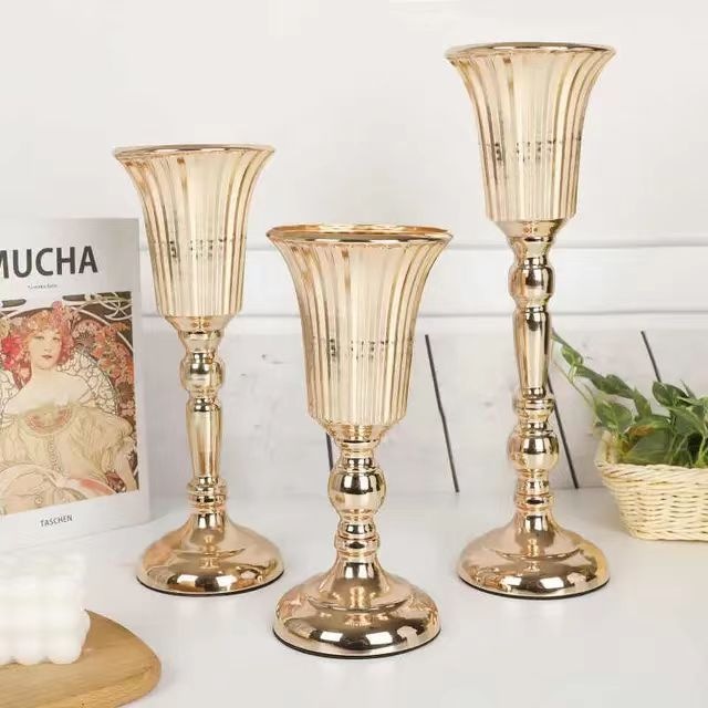 欧式新品法国金餐桌装饰用品花器花瓶浪漫餐厅装饰工艺品