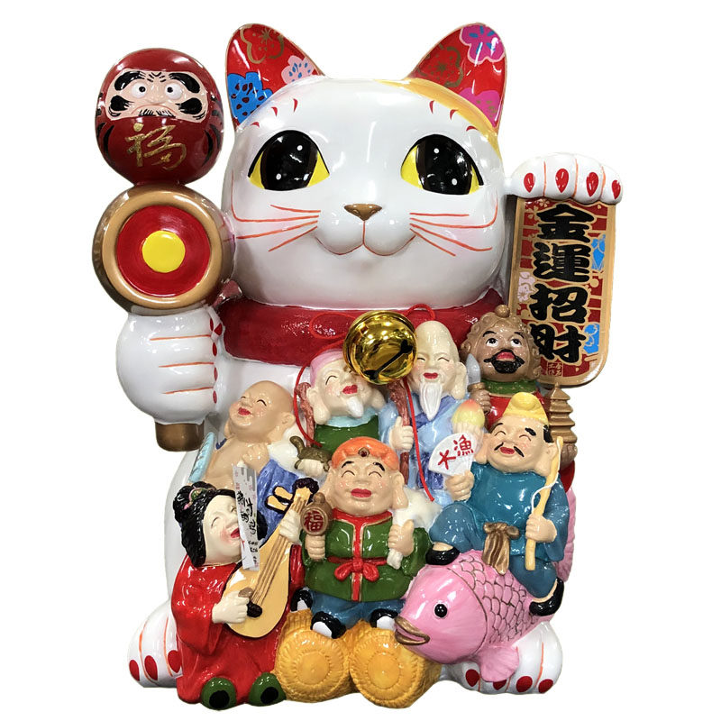 金石工坊超特大七福神招财猫摆件