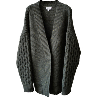 nw80en 定制澳洲混色纱线饱满厚实的编织感毛衣外套