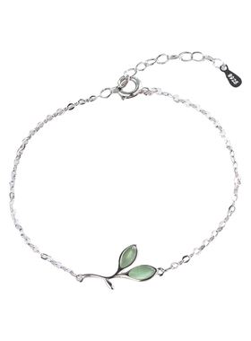 嫩叶时尚风百搭森系绿色猫眼石