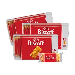 Lotus Biscoff比时咔和情比利时进口焦糖饼干独立零食156g*3包