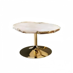 意式轻奢茶几客厅家用雪花奢石异形金属高级感设计师创意组合边几