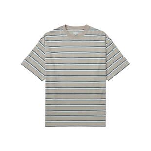 BEAMS男装条纹短袖T恤2025夏季新款潮流休闲宽松圆领半袖041379XO