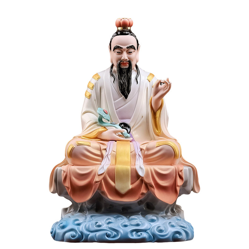 陶瓷如意三清神像摆件