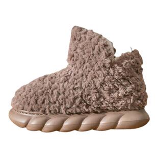 男士高包跟棉鞋男款冬季外穿2025新款室内家居厚底加绒毛毛棉拖鞋