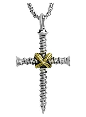 十字架螺丝女男情侣项链