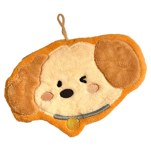 可爱小狗擦手巾挂式家用吸水速干毛巾卫生间浴室加厚手帕厨房抹布