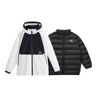 Mizuno美津浓儿童登山服外套一衣三穿秋冬新款保暖防风男女中大童