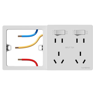 国际电工86型原位拓展明装插座二开十孔一开五孔快充USB扩展插座