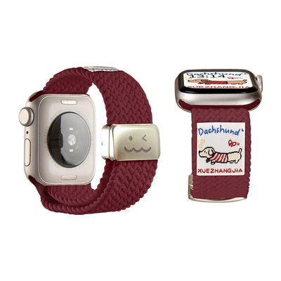 iwatchs10原创腊肠狗表带链编织