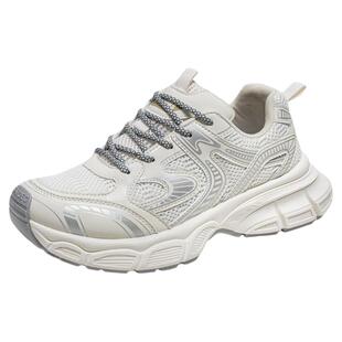 莆田男鞋2026新款春季网面透气厚底运动鞋青少年休闲增高老爹潮鞋